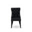 Ensemble de table de salle à manger 7 pièces composé d'une table ronde de 48 po avec piédestal et 6 chaises de salle à manger rembourrées en polyester noir, noir sablé-873562138-873565485-875332027