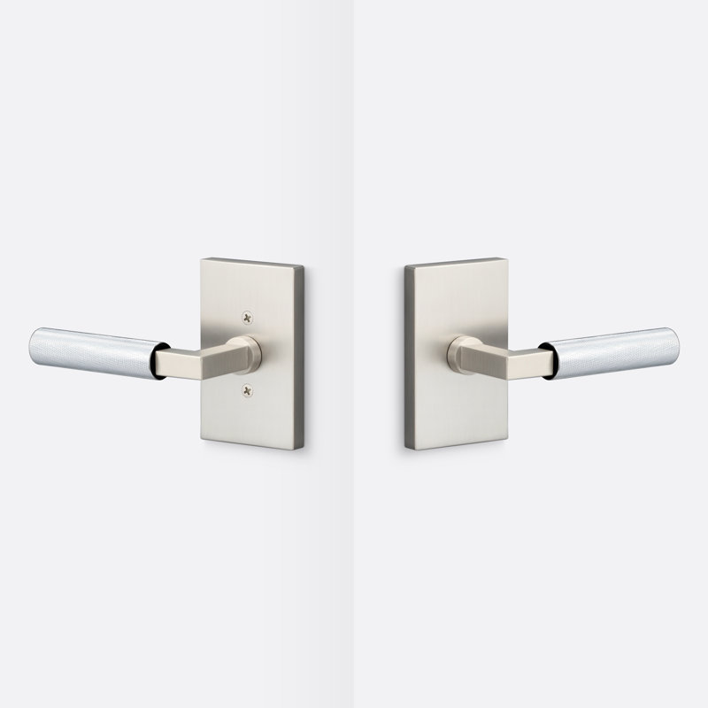 Rosace de passage Levanto, poignée moletée, Chrome poli, Nickel