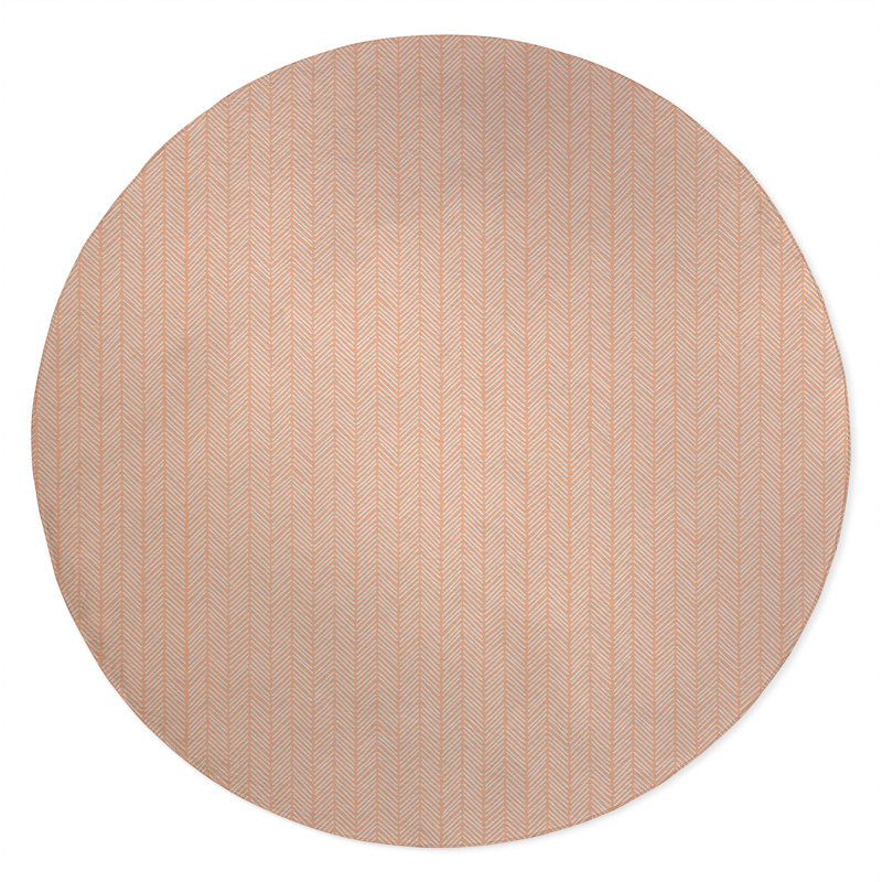 Chevron Stripe Non-Slip Outdoor Rug, Round 5'