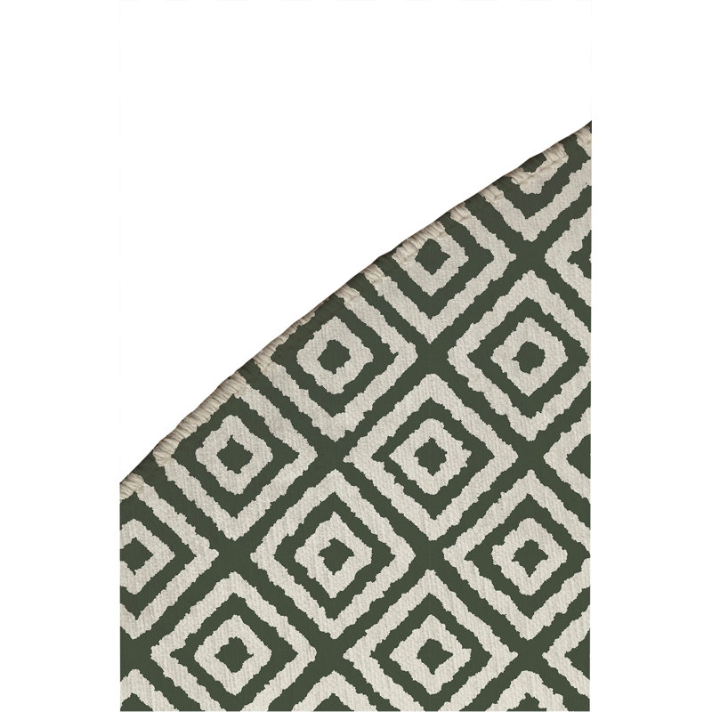 Tapis d'extérieur antidérapant Ikat Grunge, Rond 5 pi