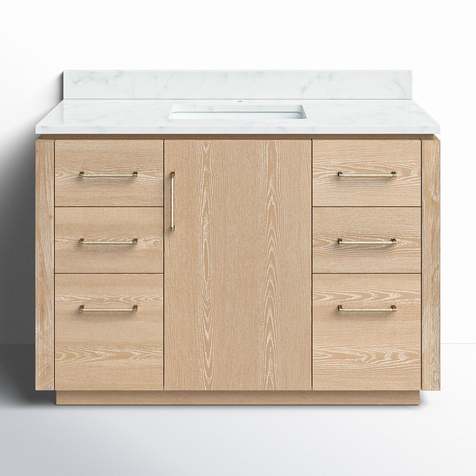 Cloverfield 48'' Single Bathroom Vanity, Gold, Washed Ash Gray