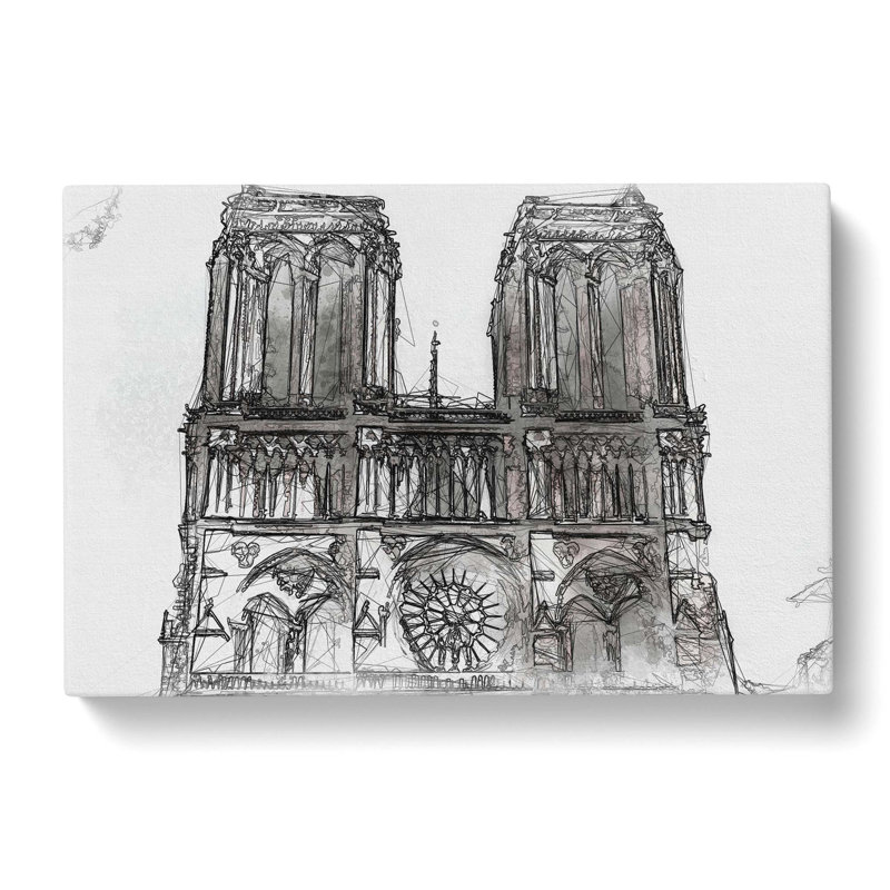 Notre Dame In Paris France In Abstract - Wrapped Canvas Print, 91cm H x 60cm W x 3cm D