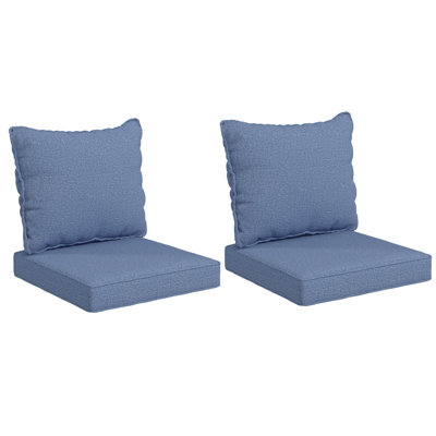 4-Piece Patio Chair Cushion And Back Pillow Set, Seat Replacement Patio, Cushions Set For Outdoor Garden Furniture, by Outsunny