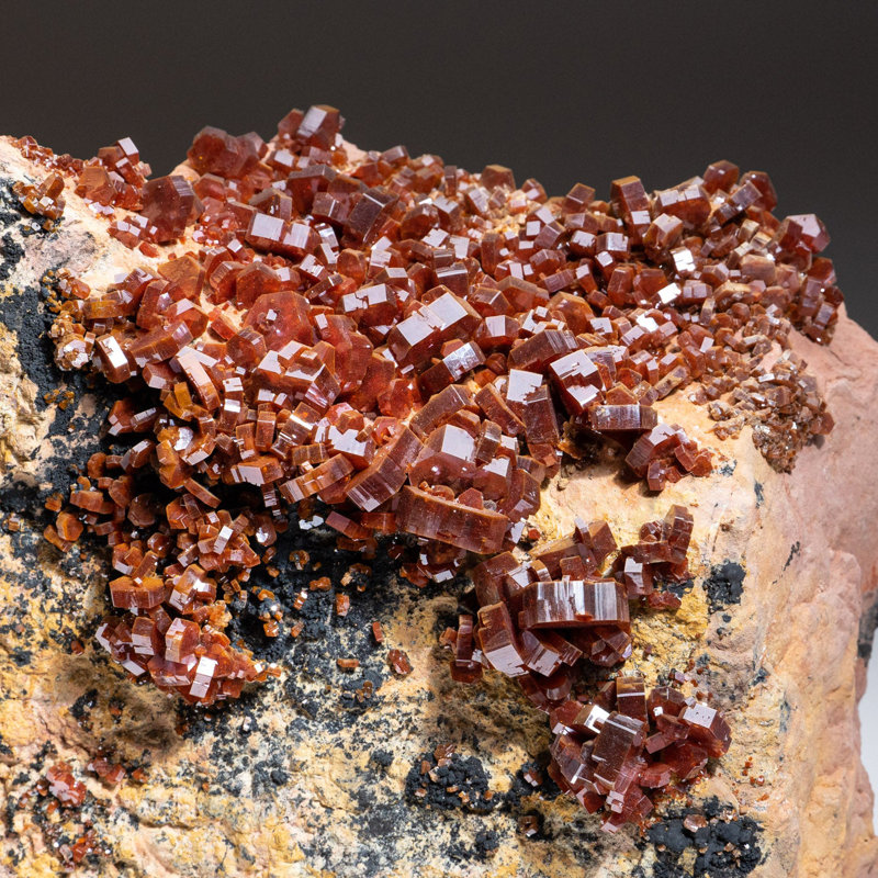 Vanadinite Crystal Cluster with Barite Matrix from Mibladen, Morocco