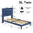 Modern Style Fabric Upholstered Bed XL Twin Size, Platform Bookshelf Bed With Power Outlets-739078931