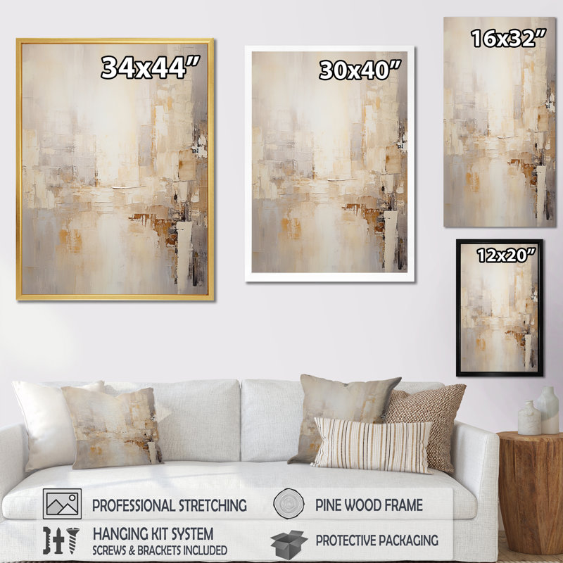 «Beys Skyscraper City Paint II», reproduction sur toile, Cadre simple noir, H 32 po x l 24 po x P 1 po
