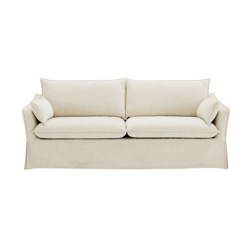 Shane Beige Linen Sofa w/2 Pillows, 34" H x 82" W x 34" D