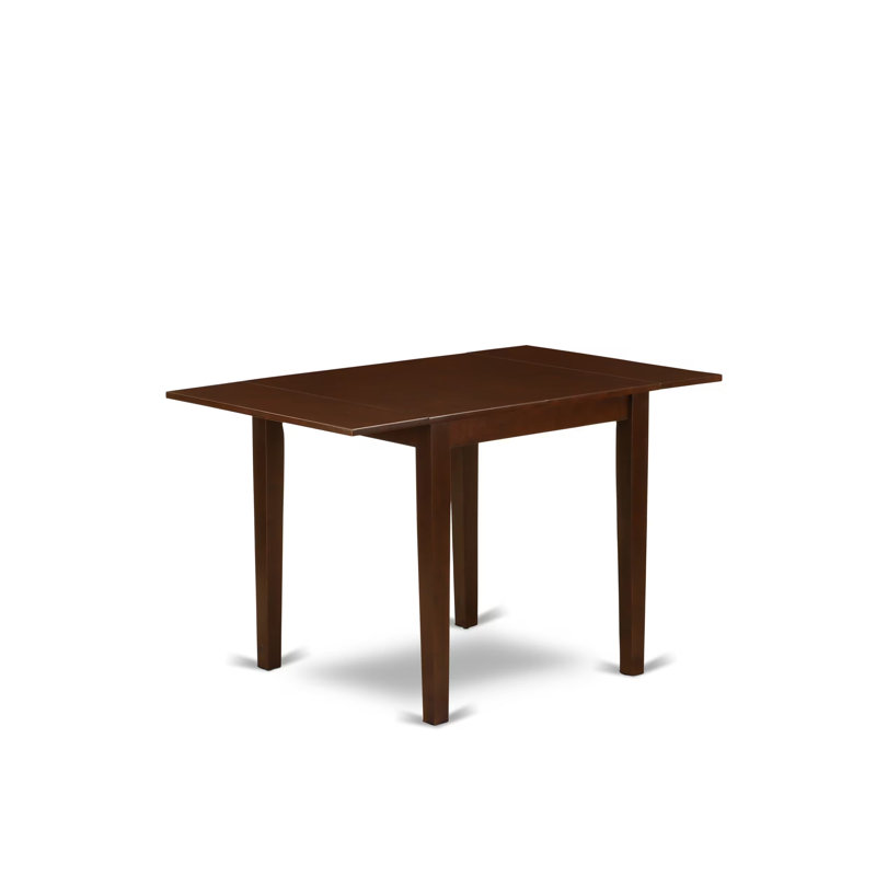 3 Piece Kitchen Table Set Contains a Rectangle Dining Room Table with Dropleaf and 2 Coffee Linen Fabric Parson Dining Chairs, Mahogany