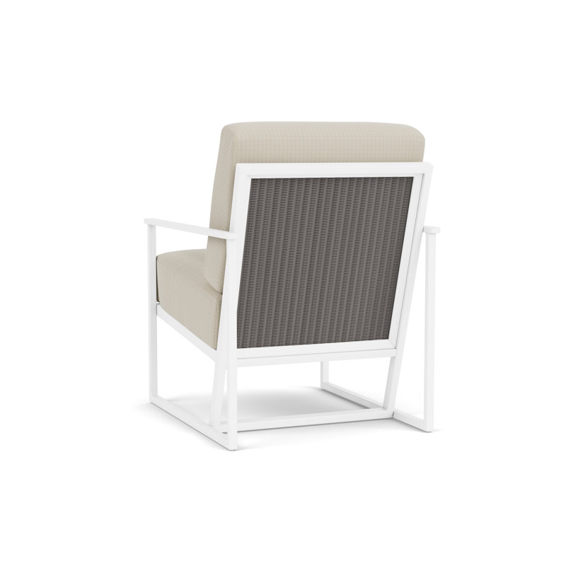 Summit Outdoor Lounge Chair, Matte White, Pewter, Beach Natural