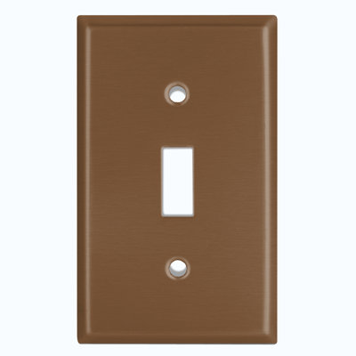 Plain Cinnamon Brown 1 - Gang Toggle Light Switch Standard Wall Plate