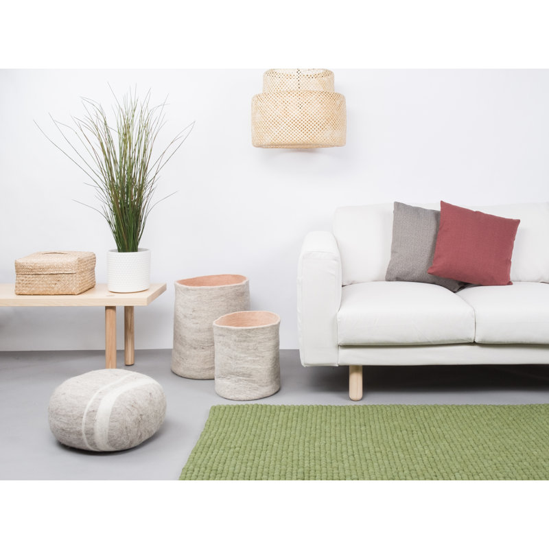 Round Wool Hand Woven Area Rug, Rectangle 120 x 170cm