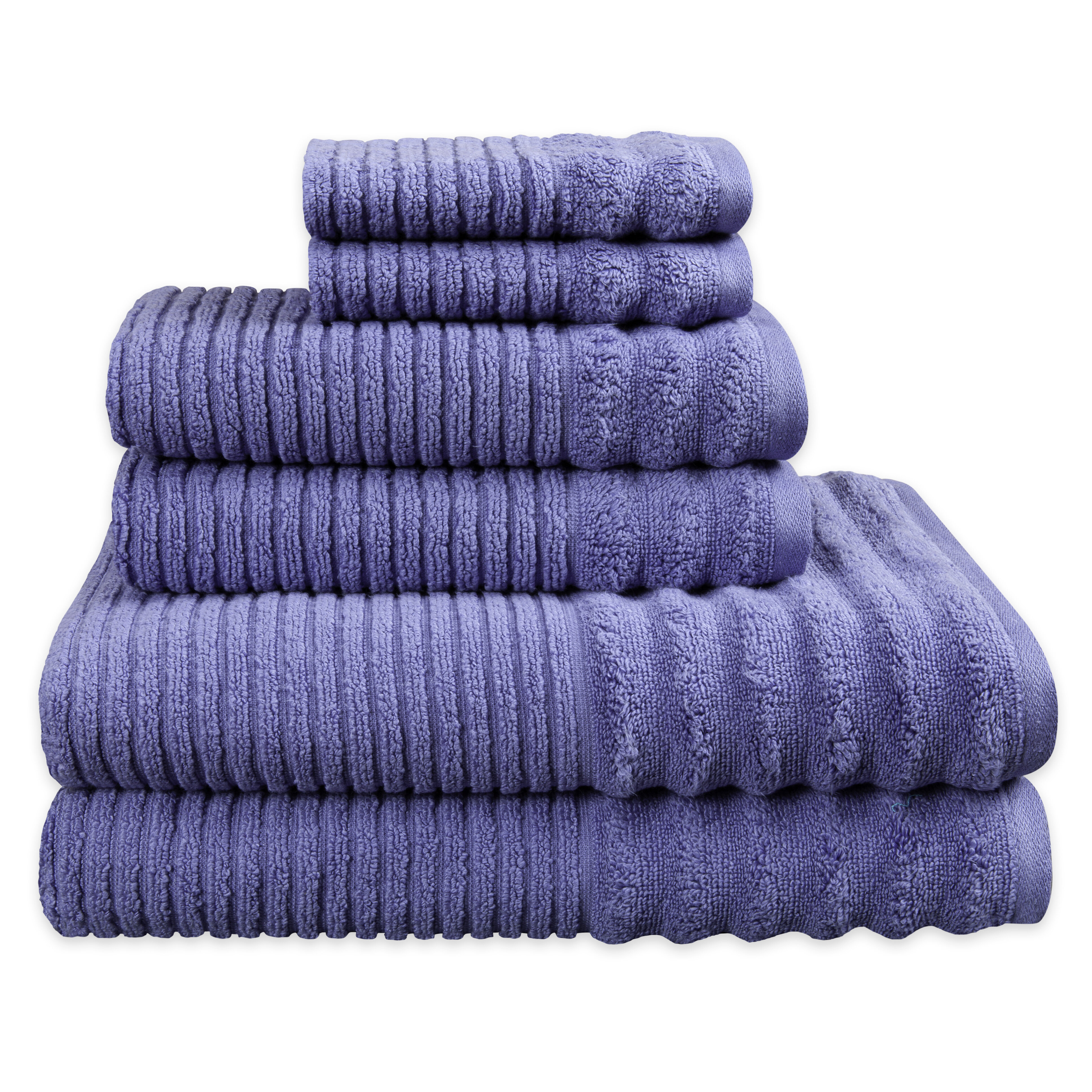 6-Piece Cotton Stripe Bath Towel Set - Noelle Collection