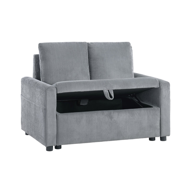 Velours côtelé gris avec espace de rangement fonctionnel - Maximisez l'utilisation de votre espace à la maison avec des accessoires pour la maison de 45 po