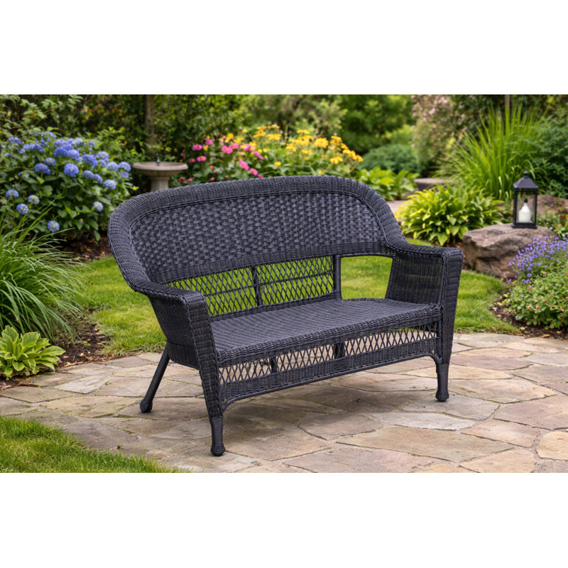 Karan 52'' Wide Metal Loveseat, Black