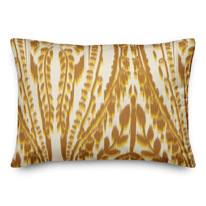 Floral Outdoor Reversible Throw Pillow, Orange