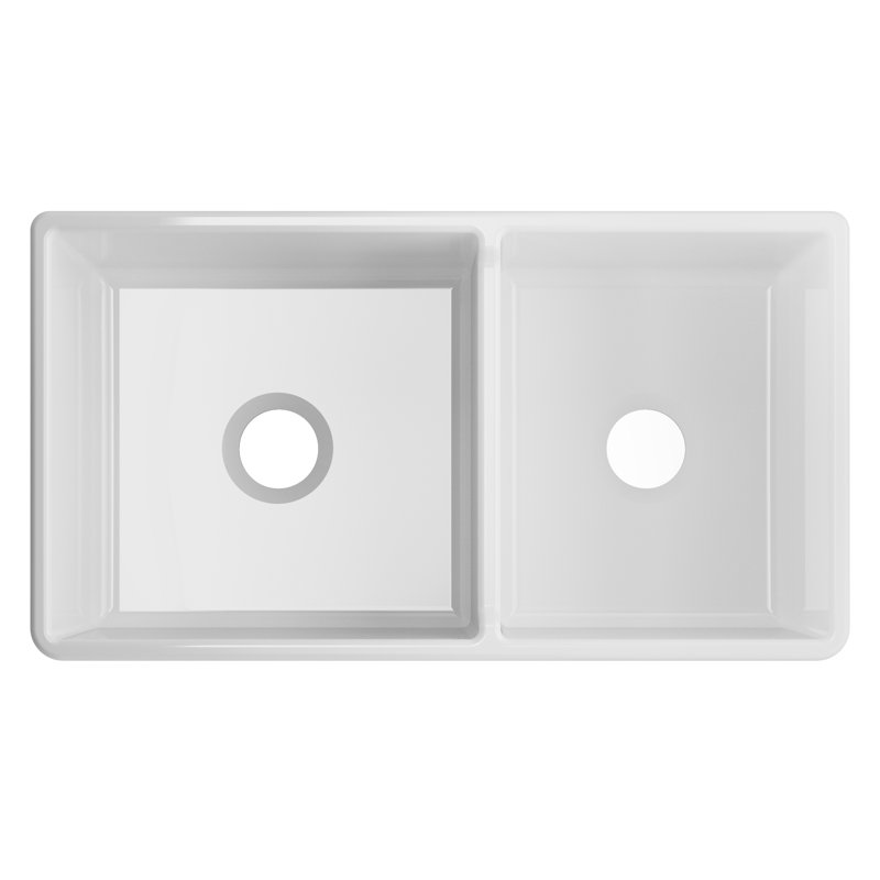 33'' L Double Bowl Fireclay Kitchen Sink