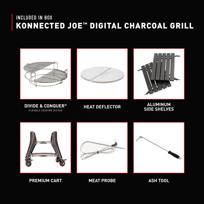 Konnected Joe™ Digital Charcoal Grill and Smoker