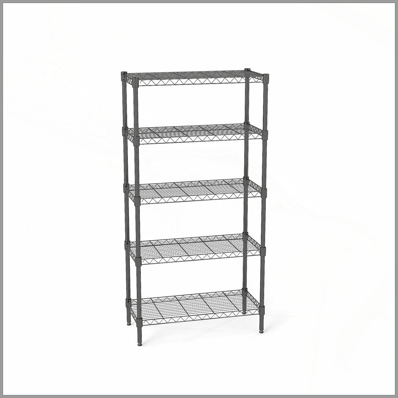 Étagères grillagées robustes à 5 niveaux réglables - supports de rangement en métal résistant à la rouille pour la cuisine, le garage, la salle de bain et le garde-manger (P 29,53 po x l 13,78 po x H 59,06 po)