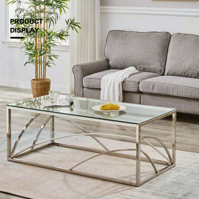 10" W X 24" L - Tempered Rectangle Glass Shelf Without Frame (5 Pieces Set) - 3/16" Thick -pencil Polished