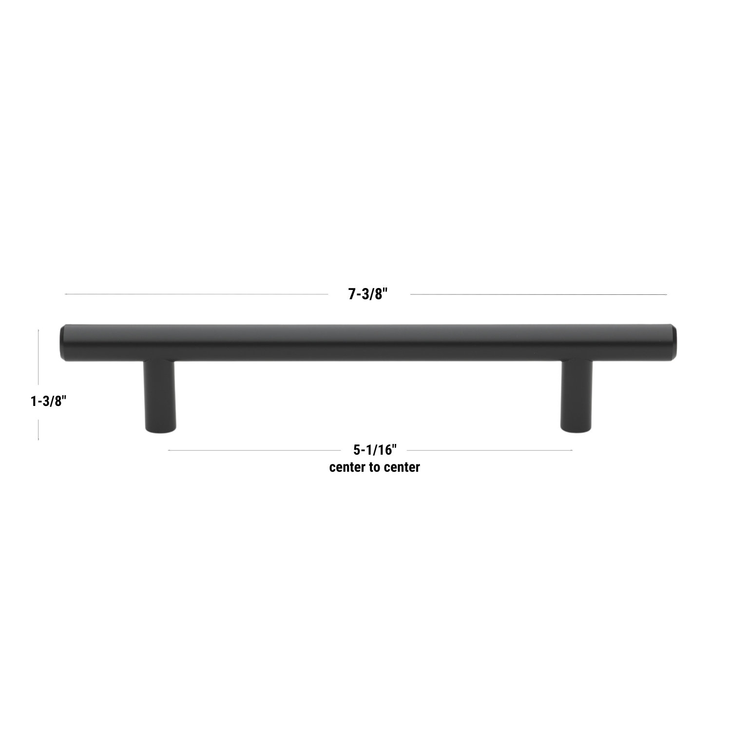 Roman Modern Bar Cabinet Pull, Matte Black, 5 1/16"