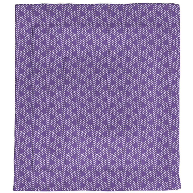 Jordao Polyester Geometric Shapes Comforter, Queen Comforter, Purple/White