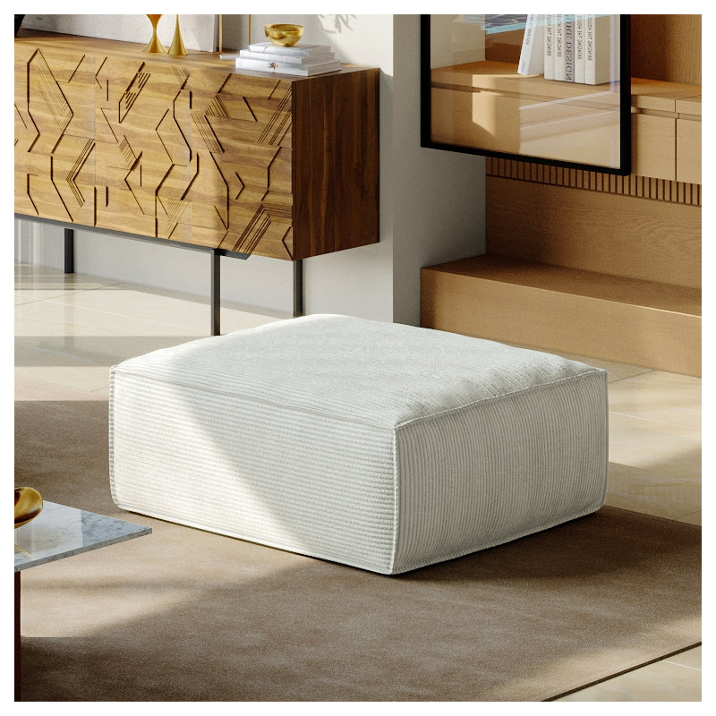 Canapé modulaire avec repose-pieds, crème