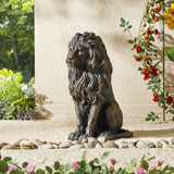 Zachary Sitting Lion Magnesium Oxide Garden Statue
