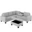 Canapé modulaire moderne en coin avec canapé en forme de L et rangement pour repose-pieds-368309302