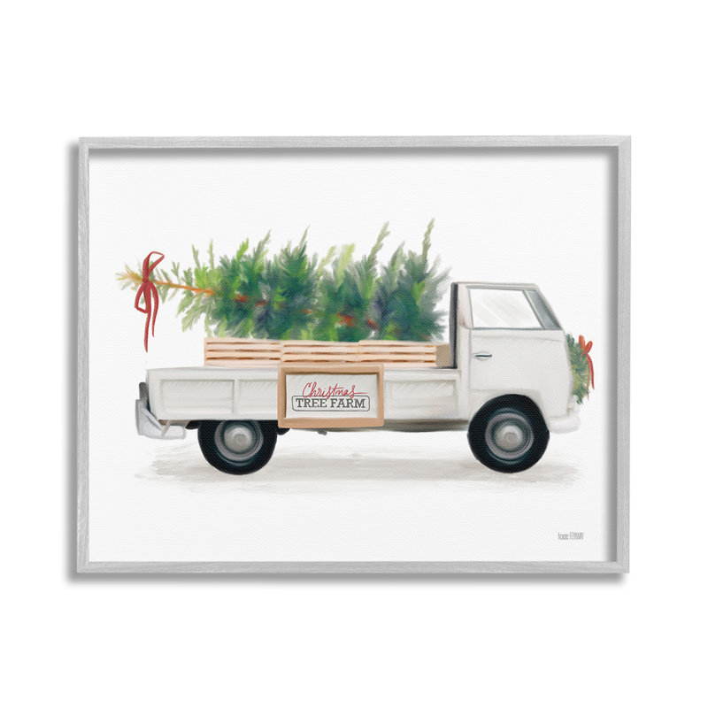 «Christmas Tree Farm Truck Simple Frame» par House Fenway sur, Estampe numérique Farmhouse, H 16 po x l 20 po