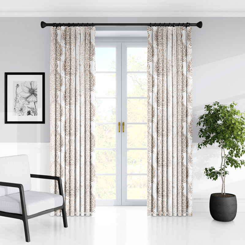 Rideau simple 100% coton Prasanna, L 20 po x L 132 po, Écru