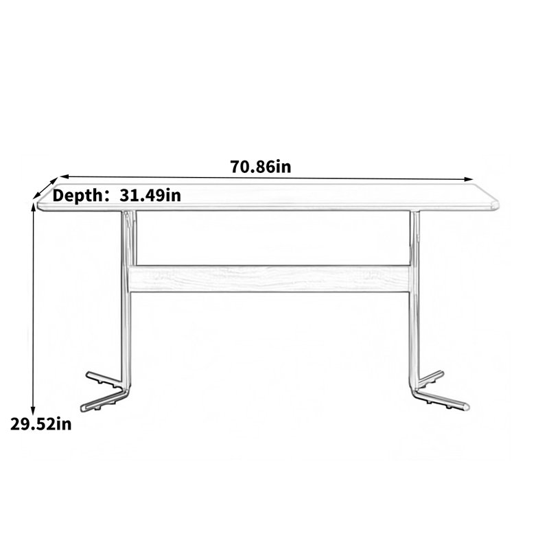 Eilir modern simple rectangular dining table, 29.52"H x 70.86"L x 31.49"W