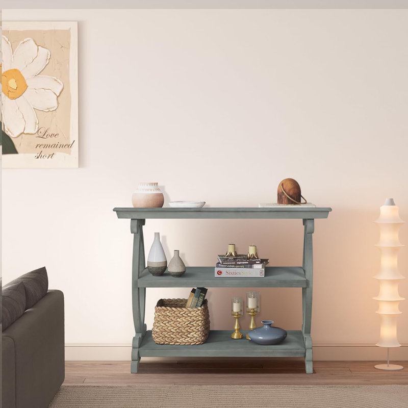 Console 39,37 po Delzora, Vert clair antique