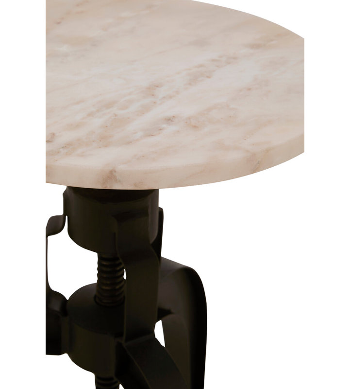 Counter Stool with Metal Frame, White/Black
