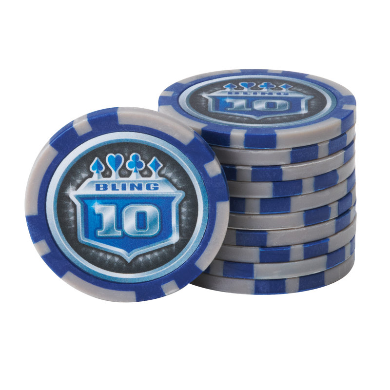 Fat Cat Bling 500-Piece 13.5 Gram Claytec Poker Chip and Accessory Set with Poker Dice, Bling