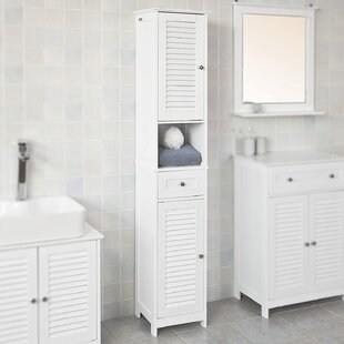 kleankin Narrow Bathroom Storage Cabinet with Drawer and 5 Tier Shelf, Tall  Cupboard Freestanding Linen Towel, Slim Corner Organizer, Grey