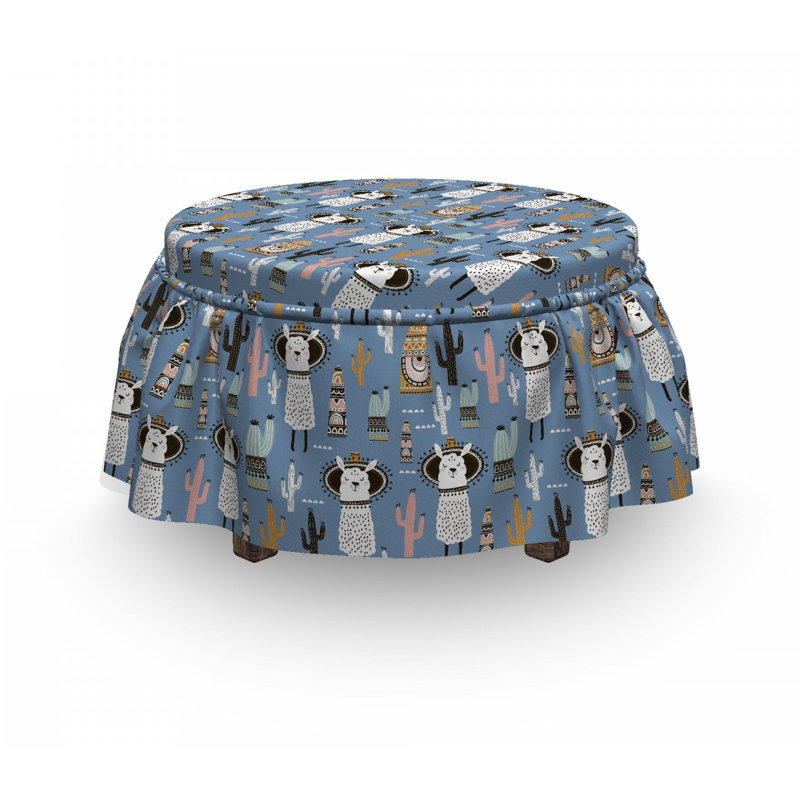 Housse pour repose-pieds tribal llama