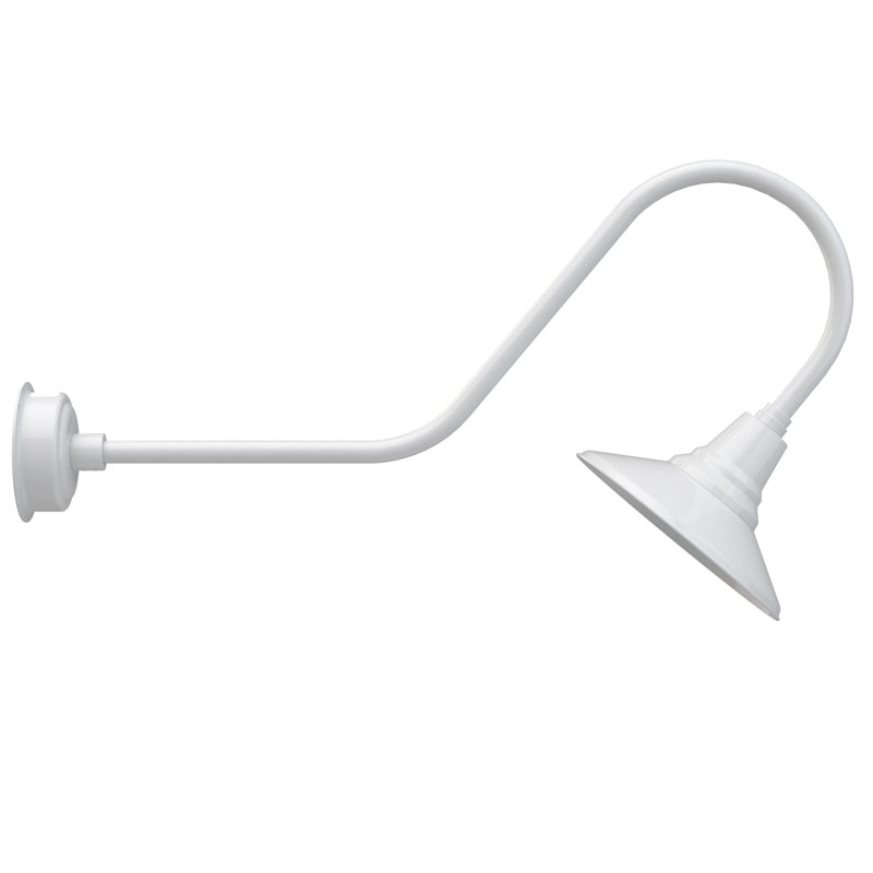 Luminaire de grange d’extérieur à del Albali, H 12 po x l 12 po x P 36 po, Blanc