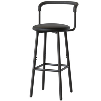 Karpenko 12.6“ Wide Upholstered Bar Stool with Metal Frame by George Oliver