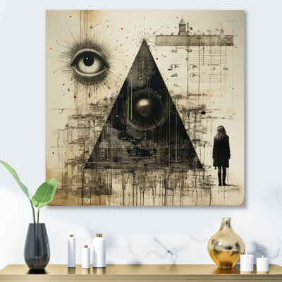 Sorcière enchantée, collage surréel II - art mural surréalisme en métal