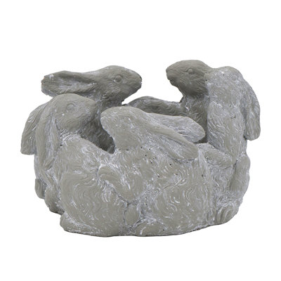 10X8X6.5" 5 Bunny Cement Planter