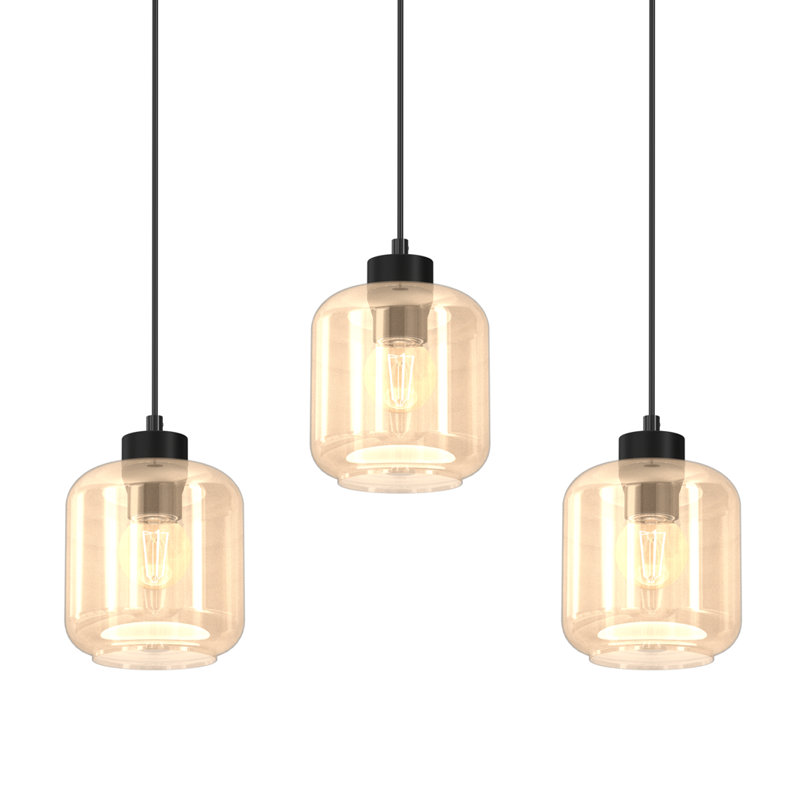 Sombra 3 - Light Matte Black Pendant, Amber