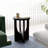 Solid Wood Modern End Table - Black Finish, Sculptural Pedestal, Easy 5-min Assembly -673875415