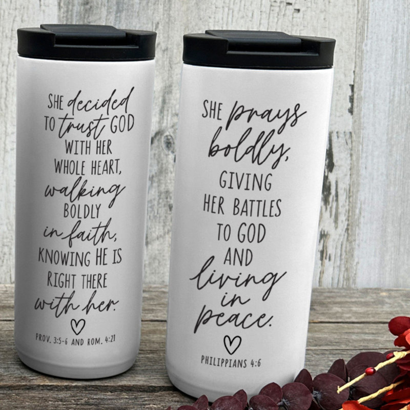 Verre de 20 oz « Elle décide de faire confiance à  Dieu »