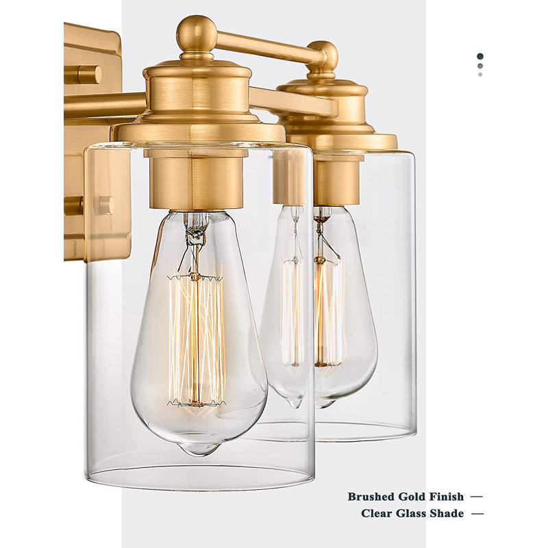 2 - Light Dimmable Vanity Light, Gold