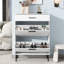 Armoire de rangement à chaussures blanche avec pieds en métal - Tiroirs et meubles de rangement modernes