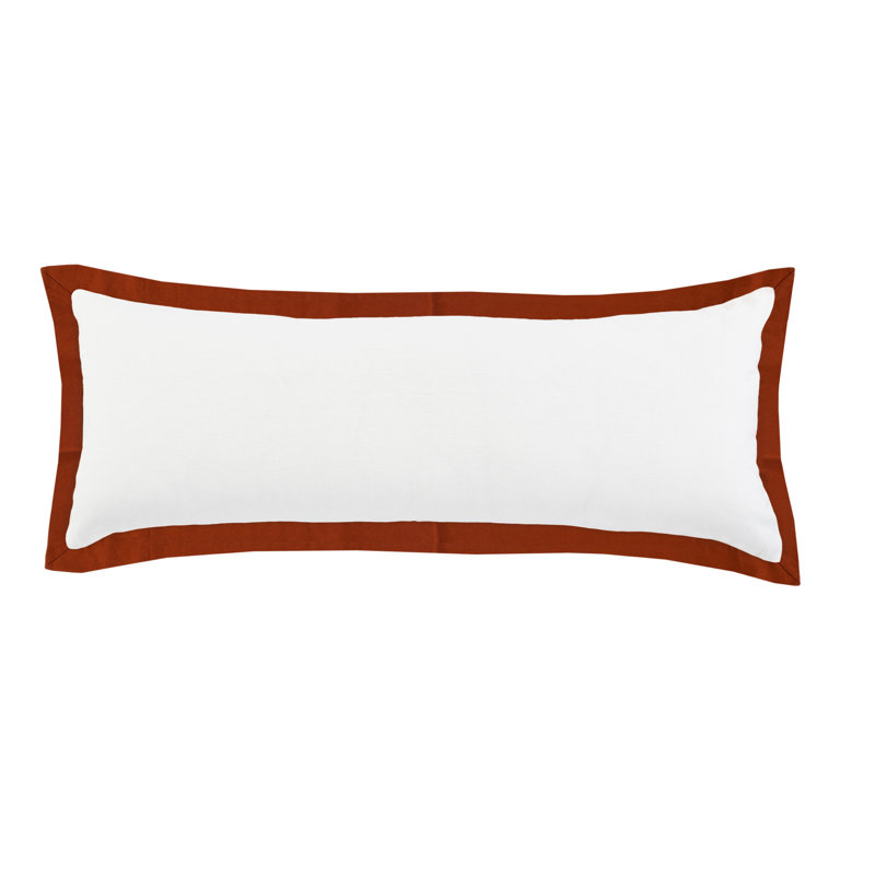 Housse de coussin décoratif contemporaine faite à la main de couleur unie 100% coton, Blanc / Brun, Polyester