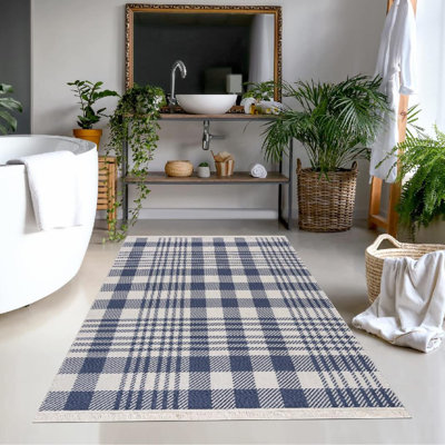 Gustaaf Cotton Washable Plaid Indoor Rug