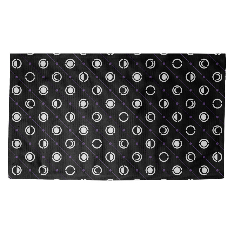 Tapis décoratif des phases de lune noires, Rectangle 2 pi x 3 pi