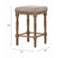 Tabouret à hauteur de comptoir en tissu et chêne vieilli (ensemble de 2)