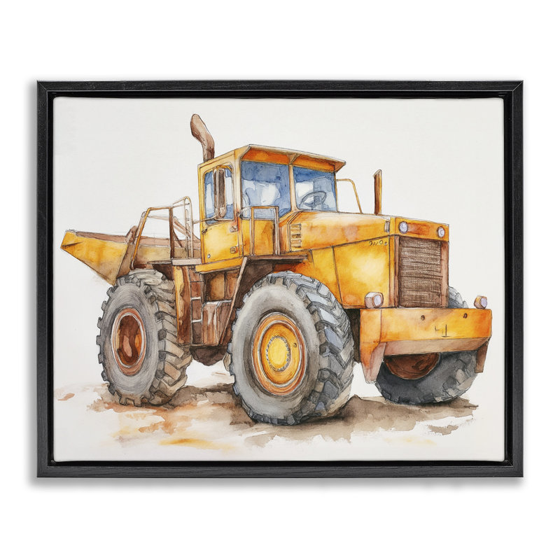 Cadre flottant de camion de construction, conception par Steve Hunziker, H 17 po x l 21 po, Cadre flottant noir de jais